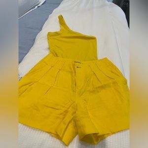 Banana Republic linen and knit short set
